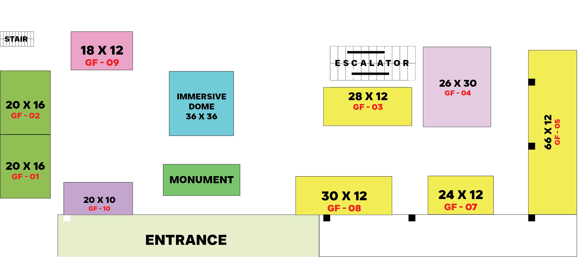 Indus RAS Expo 2026 ground floor plan showing Robo War, Immersive Dome, Opening Ceremony, and Networking Lounge areas